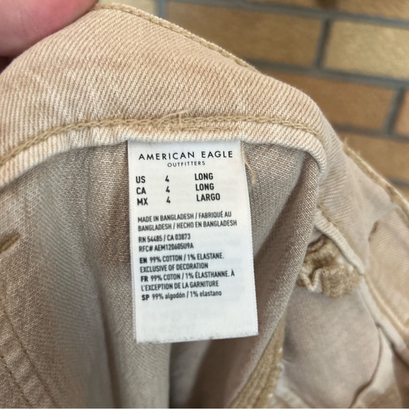 American Eagle Baggy Wide Leg Pants Size 4 Beige/Tan Style 3349220051 - Picture 4 of 5